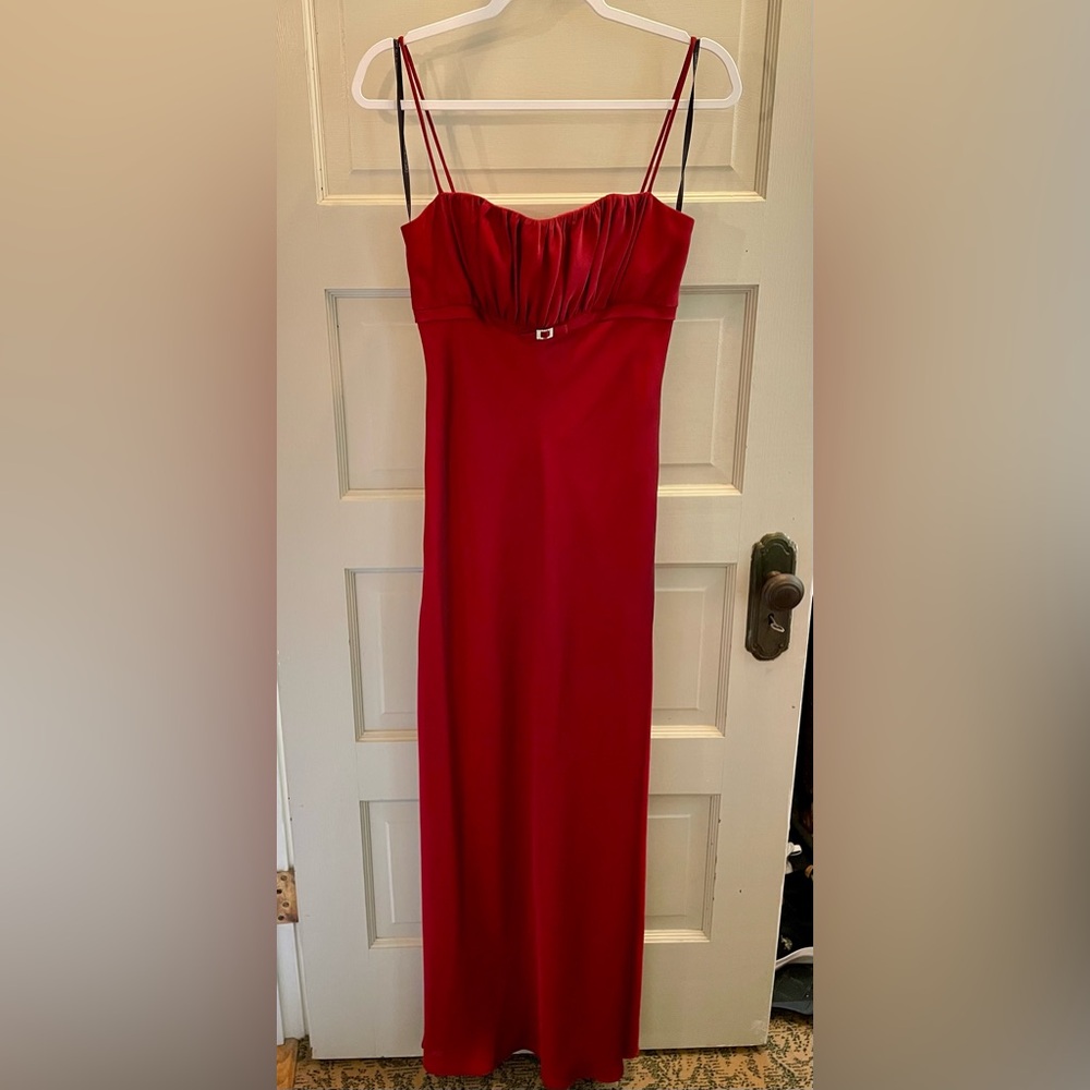 Betsy & Adam Burgundy Gown Size S